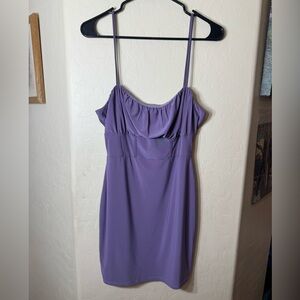 Glare Lavender Corset Style Mini Dress Ruched Sweetheart Y2K Party Medium